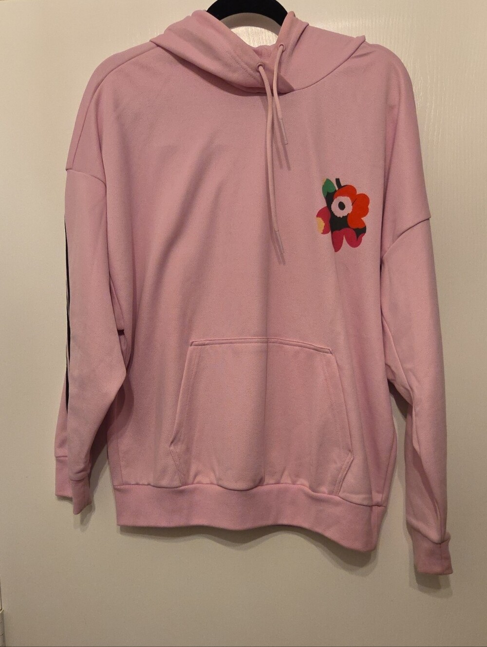 Adidas Marimekko Pink Hoodie with Colorful Floral Patch